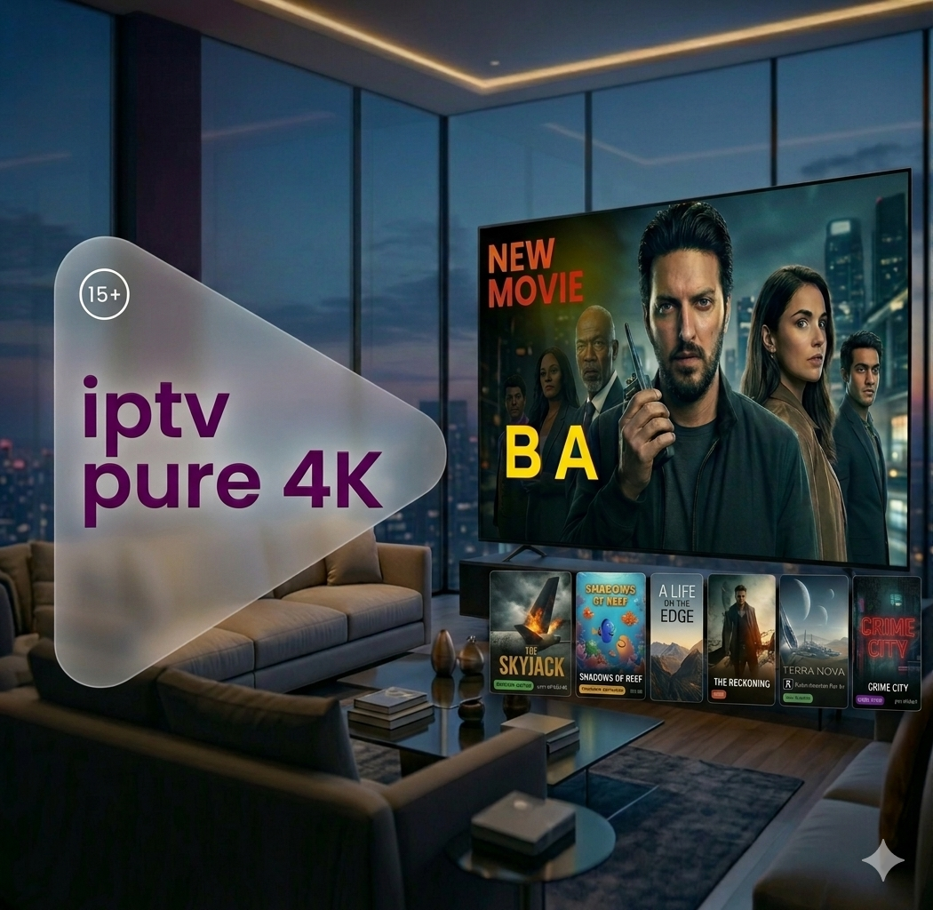 Interface Pure IPTV Premium - Application IPTV 4K Ultra HD